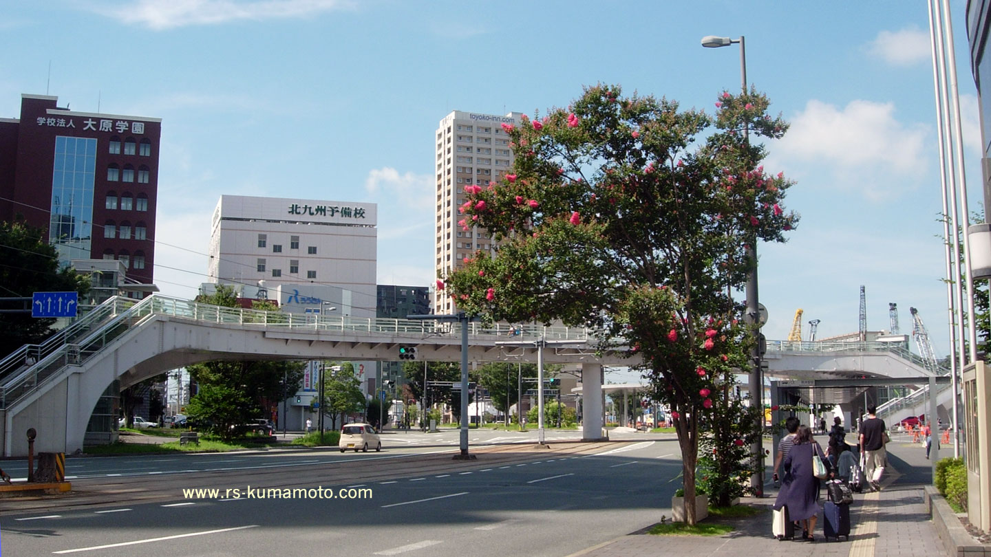 熊本駅前「大原学園」と「北九州予備校」　2014年5月撮影