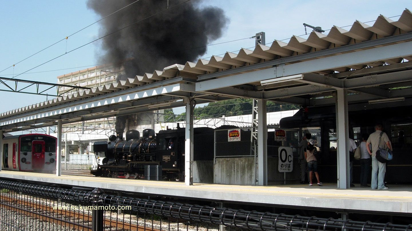 熊本駅の観光列車「SL人吉」　2009年8月撮影